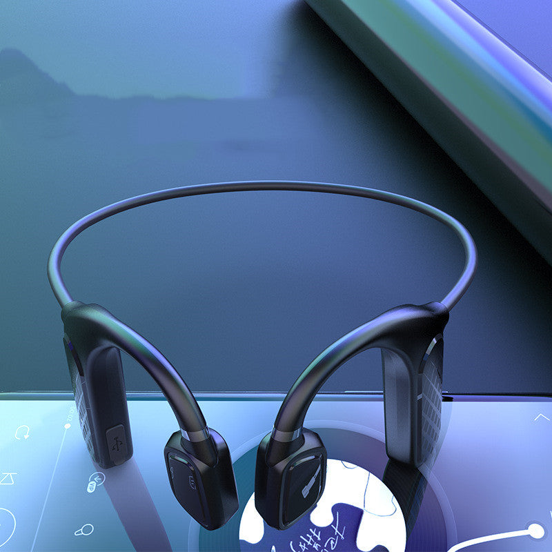 Concepto de conducción ósea verdaderos auriculares inalámbricos de ajuste abierto