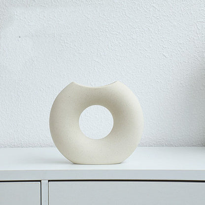 Vase en céramique style nordique, forme demi-cercle, créatif