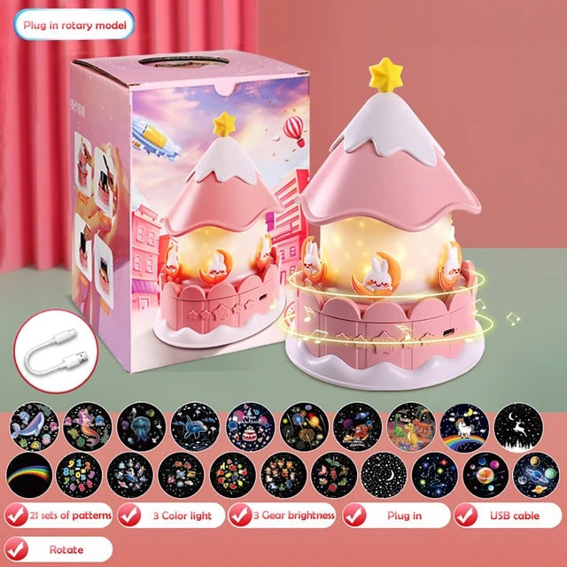 Starry Sky Atmosphere Music Box – LED Night Light & Melody