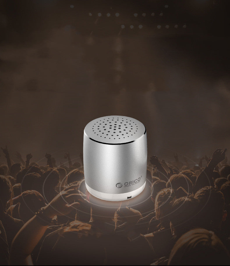 Haut-parleur Bluetooth compact en acier, basses puissantes, mini pour téléphone portable