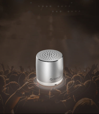 Haut-parleur Bluetooth compact en acier, basses puissantes, mini pour téléphone portable