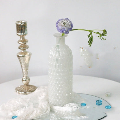 Morandi Glass Vase – White & Blue Decorative Flower Vase for Living Room, Dining & Home Decor