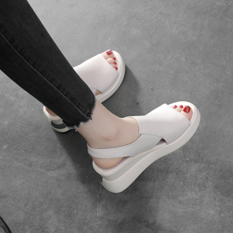Nouvelles Chaussures d'été à Bout Ouvert pour Femmes, Talons Hauts Compensés, Mode Féminine