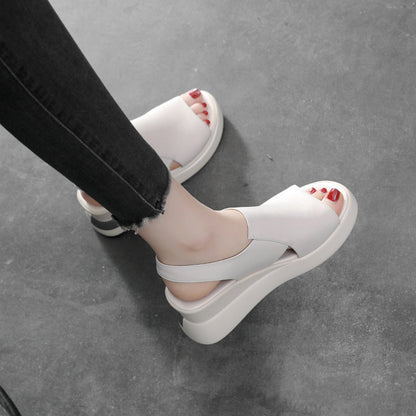 Nouvelles Chaussures d'été à Bout Ouvert pour Femmes, Talons Hauts Compensés, Mode Féminine