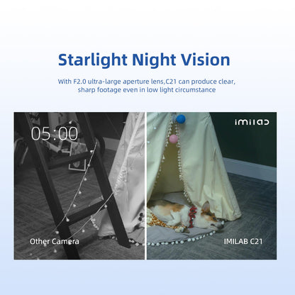 Caméra de surveillance IMILAB C21 2.5K Vidéo Wifi IP Sécurité domestique intelligente moniteur bébé vue 360 Vision Nocturne Starlight