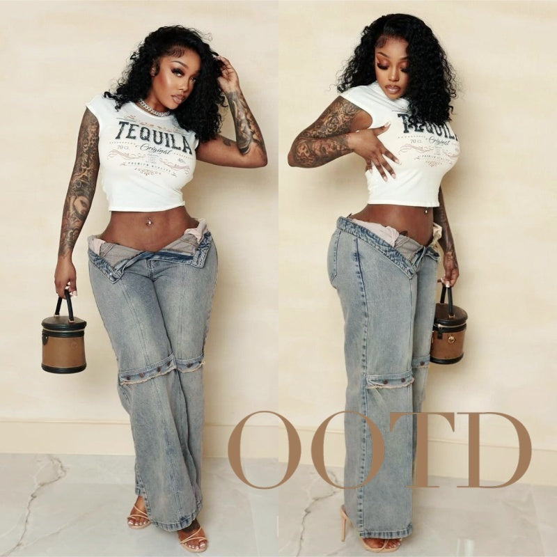 Y2K Baggy Wide Leg Jeans – Women’s Vintage Denim Pants