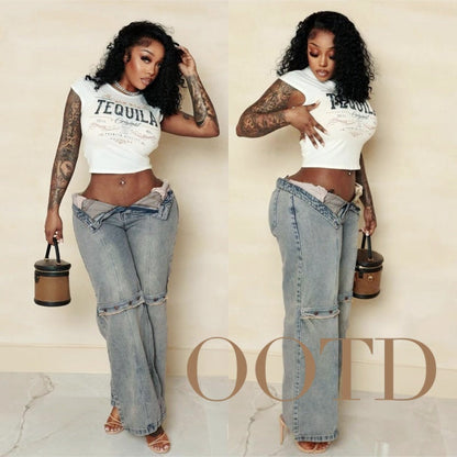 Y2K Baggy Wide Leg Jeans – Women’s Vintage Denim Pants