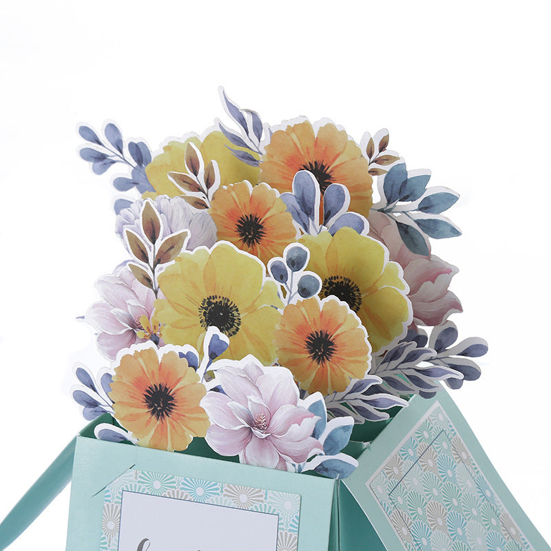 Cartes de vœux 3D Fête des Mères Fleurs sculptées à la main en papier