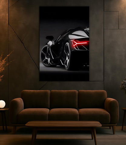 Neon Sports Car Wall Art – UV Printed LED Poster for Garage & Man Cave – Free Remote Control and Shipping