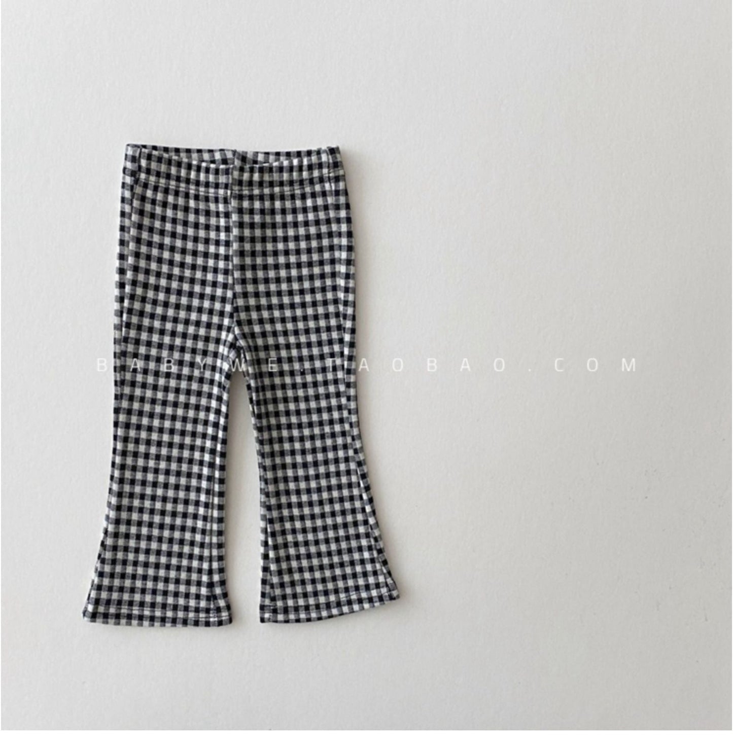 Loebear Crawler Primavera y Otoño Nueva Ropa de Niños Pantalones Acampanados a Cuadros para Niñas