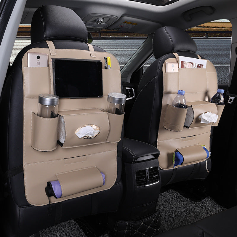 Suministros para el Interior del Coche Plegable Multifuncional de Cuero para el Respaldo del Asiento