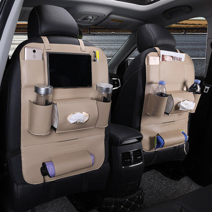 Suministros para el Interior del Coche Plegable Multifuncional de Cuero para el Respaldo del Asiento