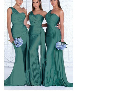 Plus Size Fat MM Mermaid One Shoulder Elegant Wedding Dress