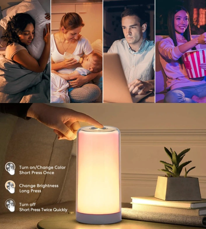 Lámpara de noche inteligente de ambiente con luz de color