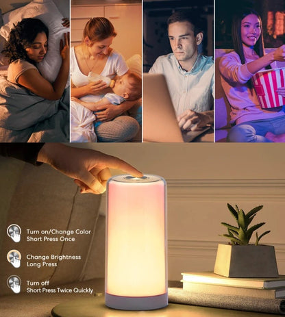 Lámpara de noche inteligente de ambiente con luz de color