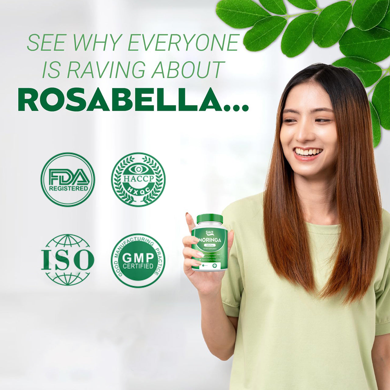 Pure Moringa Powder Capsules