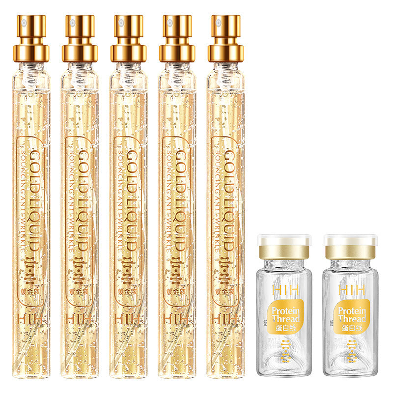 Kit de Péptidos de Proteína Dorada, Set de Productos para el Cuidado de la Piel de Salón de Belleza, Esencia Líquida de Hilos Tensores de Oro