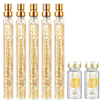 Kit de Péptidos de Proteína Dorada, Set de Productos para el Cuidado de la Piel de Salón de Belleza, Esencia Líquida de Hilos Tensores de Oro