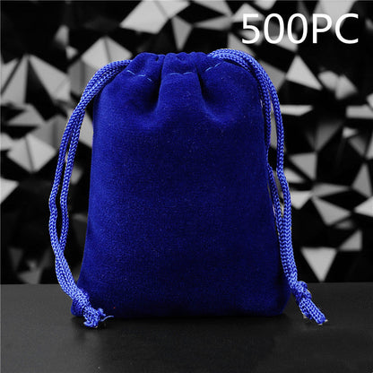 Pochette à Bijoux en Flanelle Unie avec Cordon de Serrage