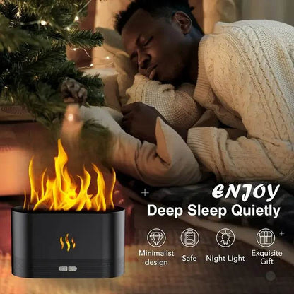Simulated Flame Aroma Diffuser & Ultrasonic Cool Mist Maker – LED Bonfire Humidifier