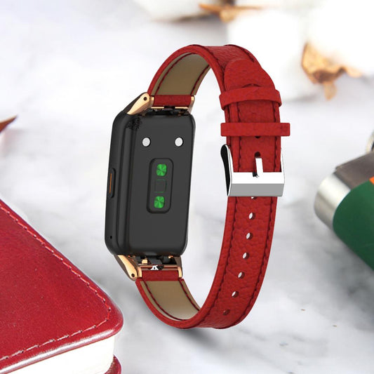 Bracelet en cuir avec motif litchi