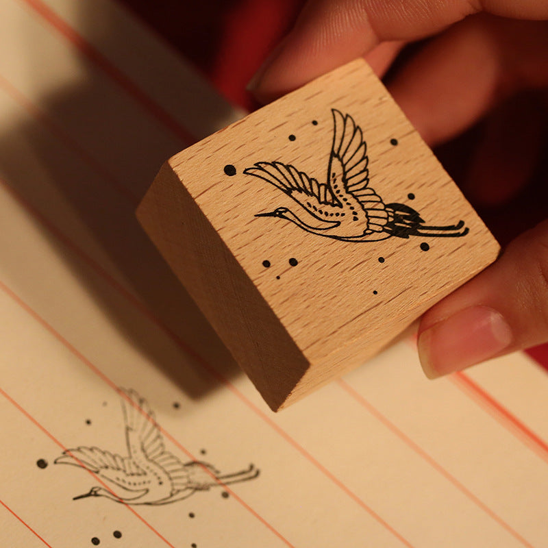 Set de sceaux en bois Mr. Paper, Série Huahegui, Matériel de papeterie pour carnet DIY Impression