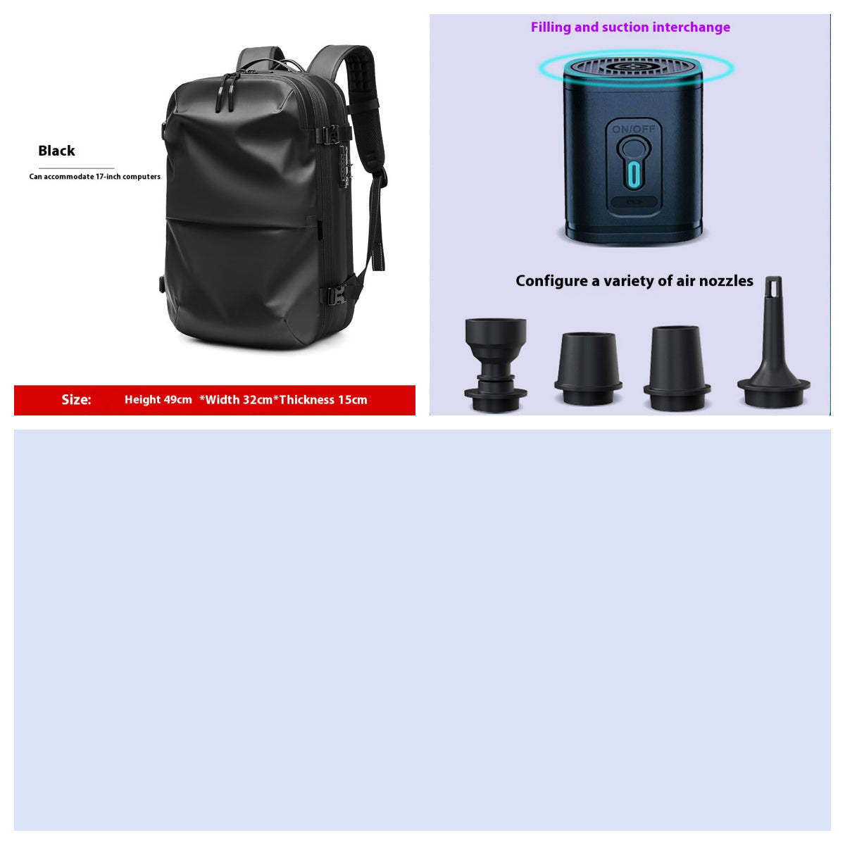 Sac de compression sous vide - Aspiration électrique sans fil