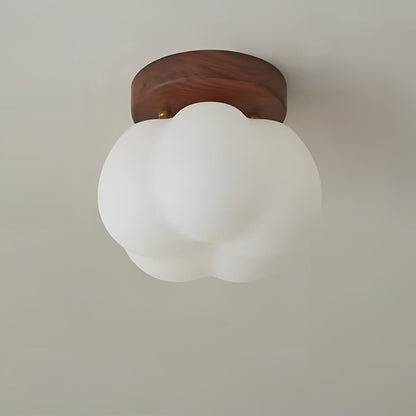 Pumpkin Flush Mount Ceiling Light Modern Round LED Ceiling Lamp