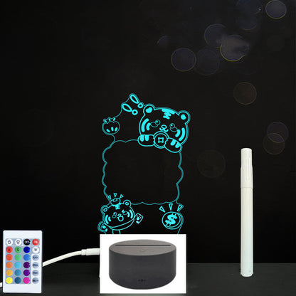 Tableau de messages manuscrits en acrylique 3D avec lumière LED