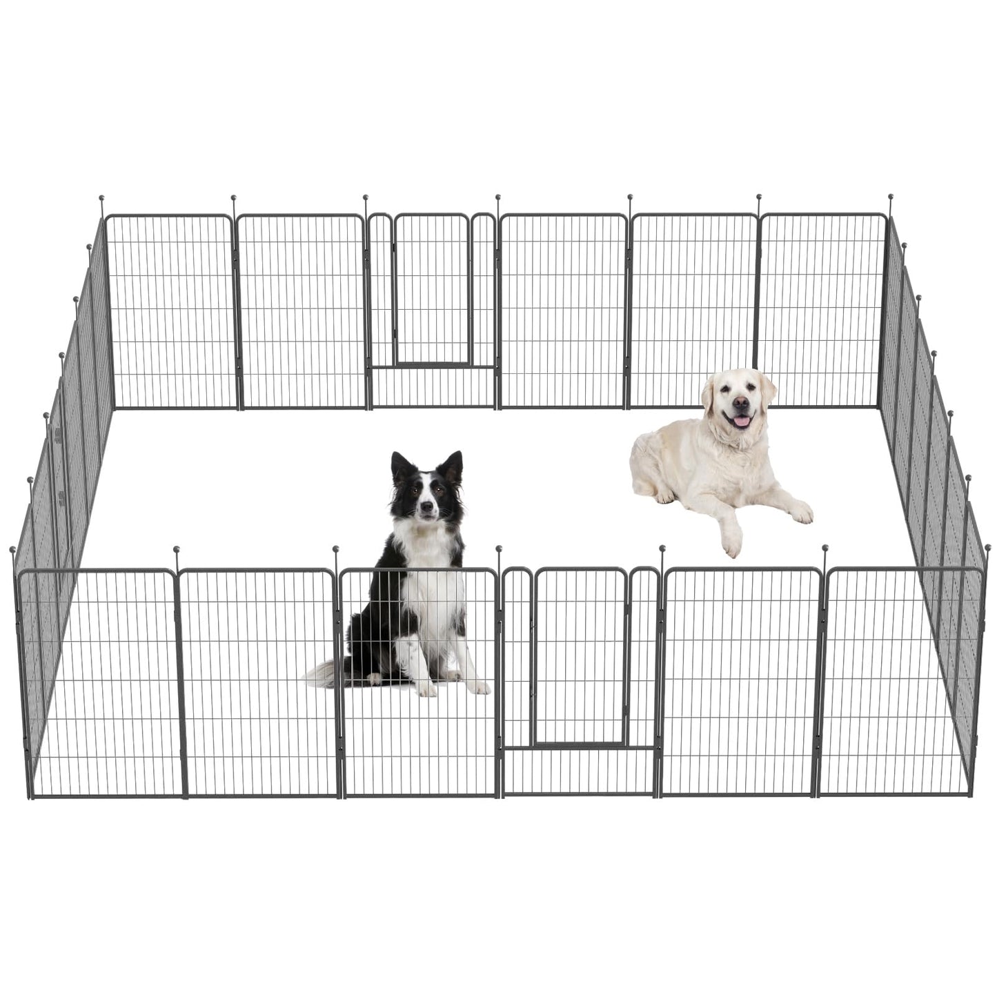 Dog Playpen – Heavy Duty Folding Indoor & Outdoor Exercise Fence with Door | 24 Panels, 45"