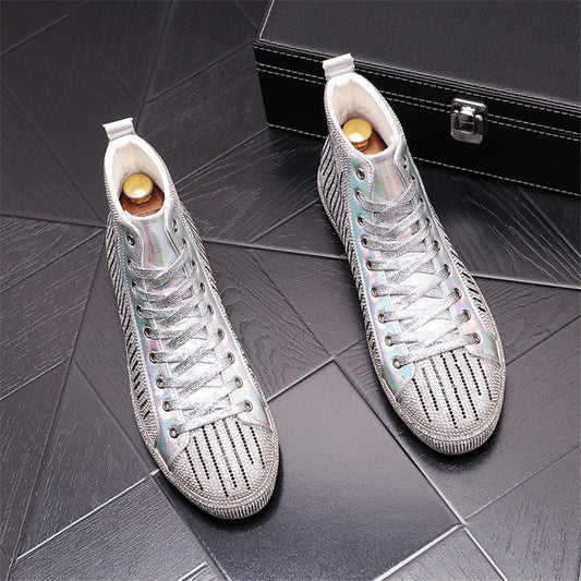 Bottes Martin montantes à strass pour homme