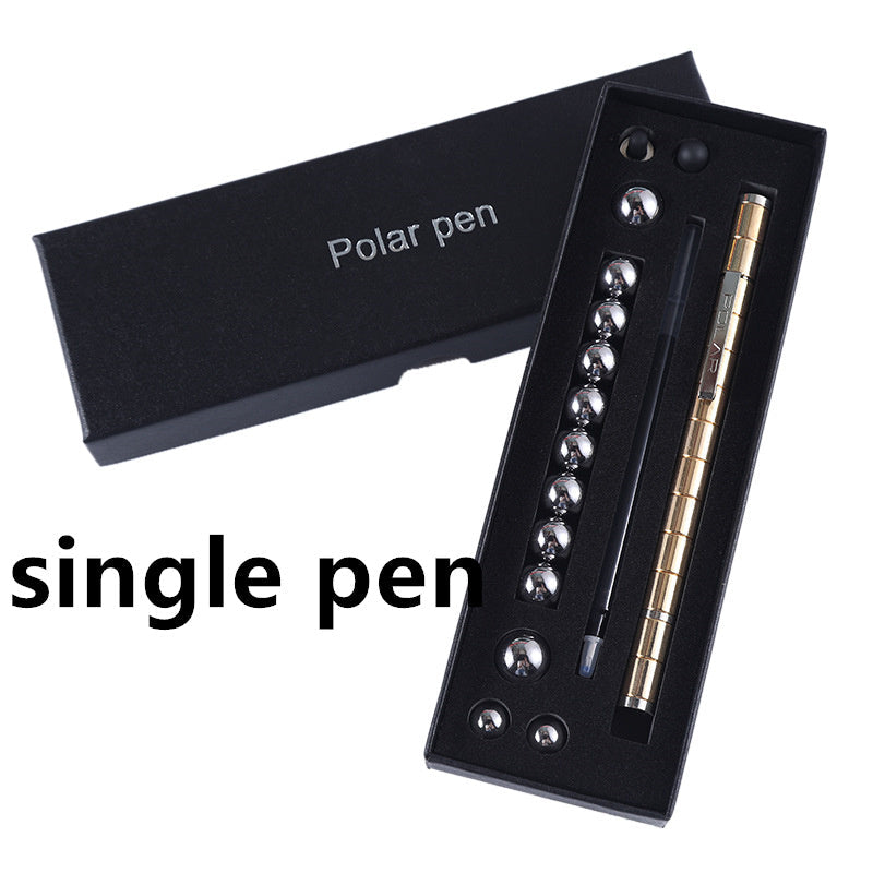 Boîte cadeau anti-stress Kits dorés noirs amusants Stylo polaire magnétique Fidget avec stylet bille