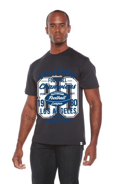 T-shirt à manches courtes avec motif en bambou-viscose/coton biologique California Football pour homme