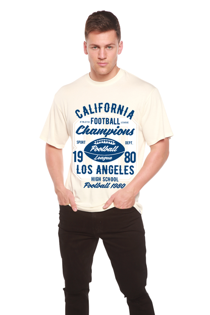 T-shirt à manches courtes avec motif en bambou-viscose/coton biologique California Football pour homme