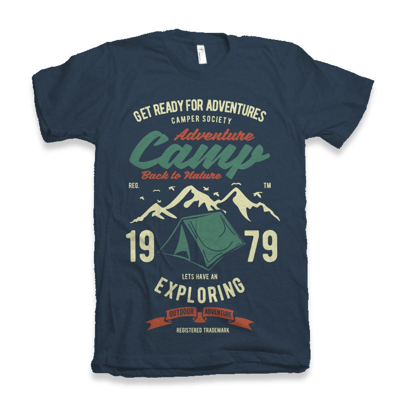 T-shirt graphique à manches courtes en bambou viscose/coton biologique Camp Adventure pour homme