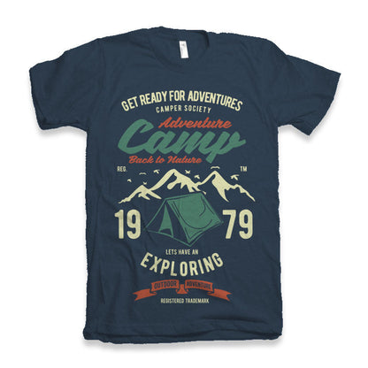 T-shirt graphique à manches courtes en bambou viscose/coton biologique Camp Adventure pour homme