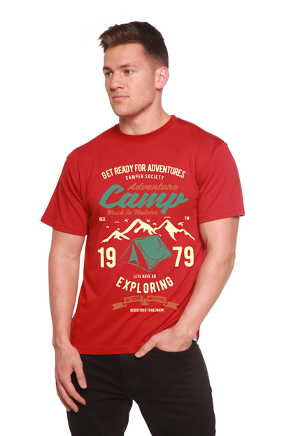 T-shirt graphique à manches courtes en bambou viscose/coton biologique Camp Adventure pour homme