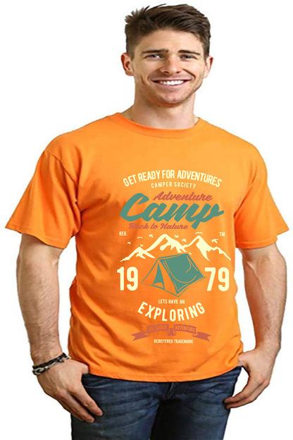 T-shirt graphique à manches courtes en bambou viscose/coton biologique Camp Adventure pour homme