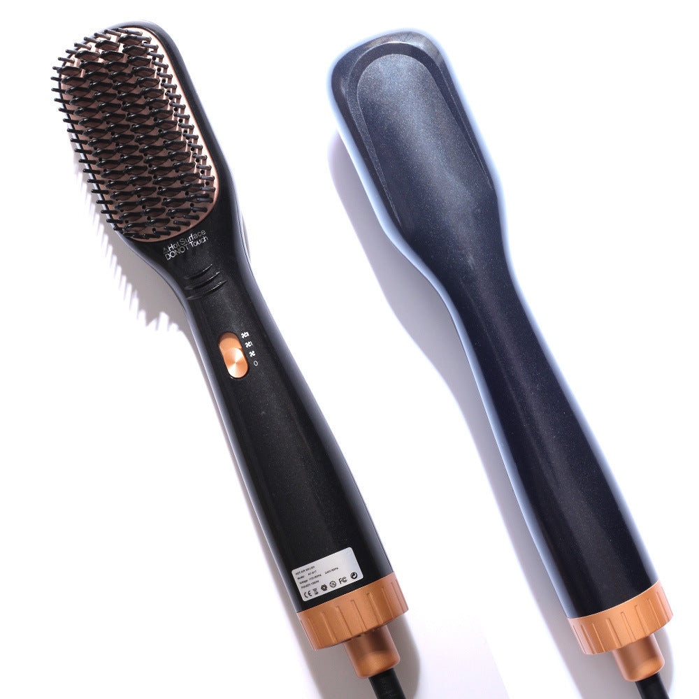 Peine de aire caliente 3 en 1 para alisar y rizar el cabello, secador de pelo con iones negativos, peine de belleza, peine de aire caliente de un solo paso.