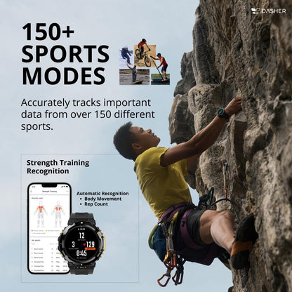 Montre intelligente Amazfit T Rex 2, importation d'itinéraire bi-bande T Rex 2, 150 modes sportifs intégrés