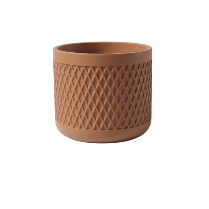 Indoor Simple Relief Diamond-shaped Cement Flowerpot