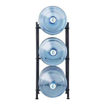 VEVOR 3 Tiers Water Jug Holder Single Row Water Bottle Rack For 3 Bottles Black