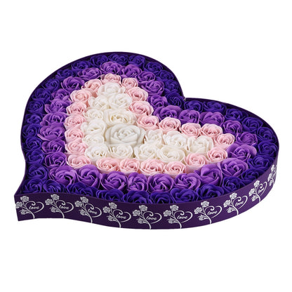 Gradient LED Heart-Shaped Soap Rose Gift Box – Romantic Flower Gift for Valentine's Day, Birthdays & Special Occasions
