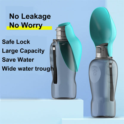 Botella de agua de 800ml para perros, portátil, de alta capacidad, a prueba de fugas, cuenco plegable para beber, para Golden Retriever, suministros para paseos al aire libre, productos para mascotas