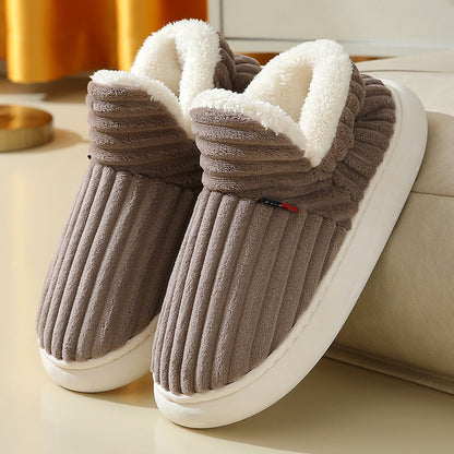 Nouvelles pantoufles en coton pour femmes Chaussons chauds en coton en peluche polaire duveteuse