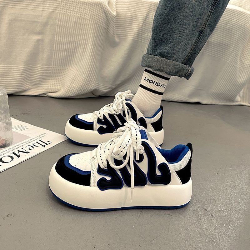 Chaussures de sport décontractées, style rétro rouge, polyvalentes, design montantes, pour la rue