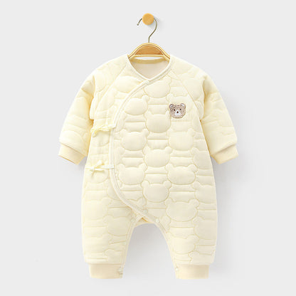 Body bébé Combinaison bébé chaude en coton fin Papillon Vêtements de maison Barboteuse