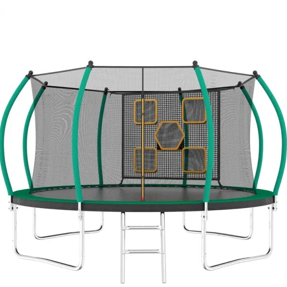 14FT Trampoline with Enclosure & Ladder – ASTM Approved