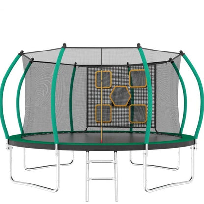 14FT Trampoline with Enclosure & Ladder – ASTM Approved