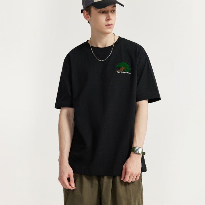 Men's Broccoli Embroidered T-Shirt | Streetwear Casual Tee